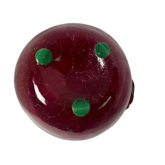 Vintage Blown Art Glass Apple Crackle Faux Fruit Home Table Decor - Picture 12 of 14